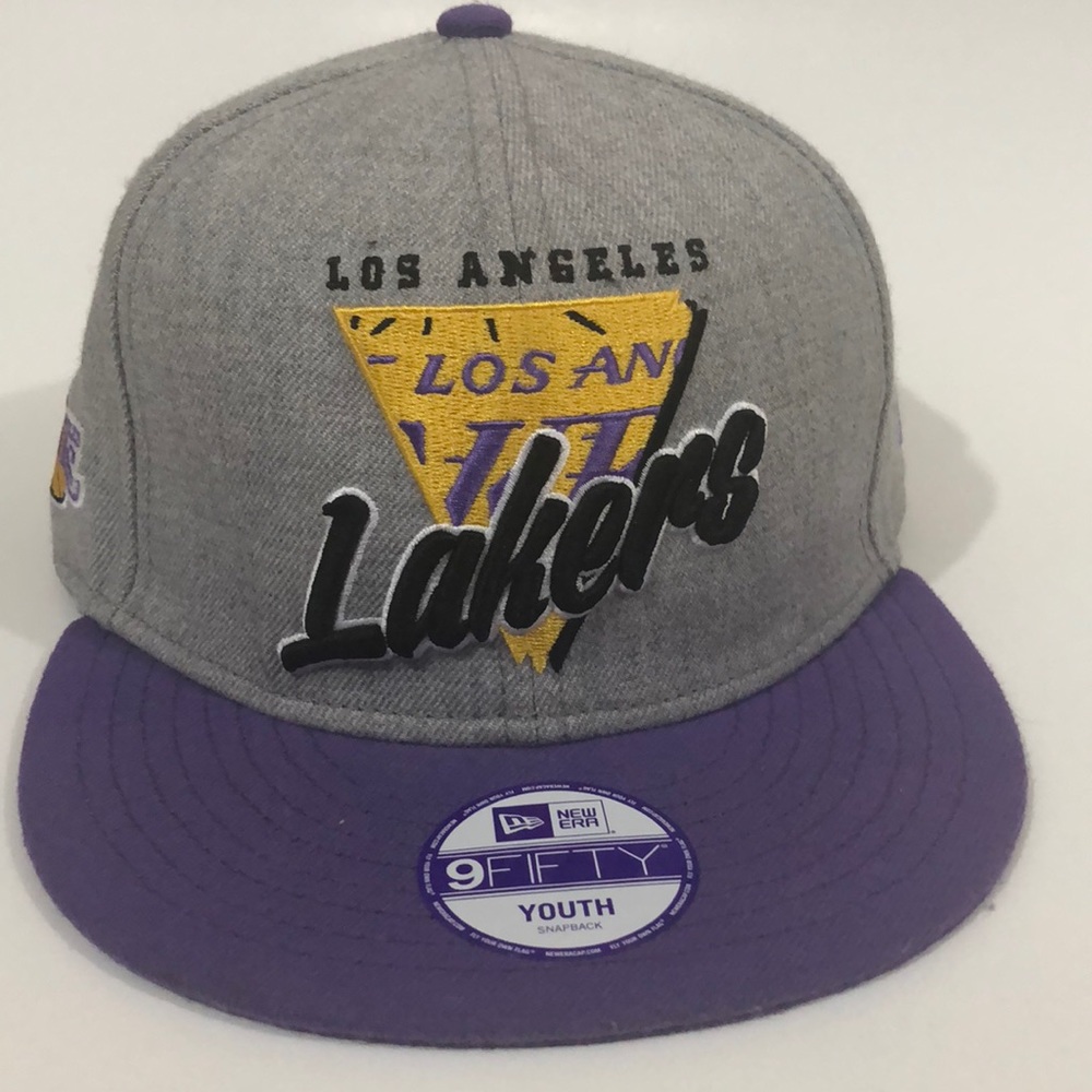 Grey and Purple LA Lakers youth SnapBack hat